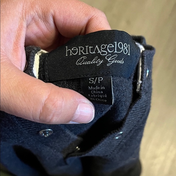 Heritage 1981 Black and White Hooded Sweatshirt - Picture 2 of 2